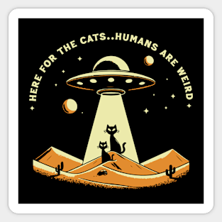 UFO For Cats // Vintage Funny Space Sticker